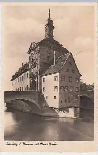(55804) Foto AK Bamberg, Altes Rathaus, Obere Brücke, vor 1945