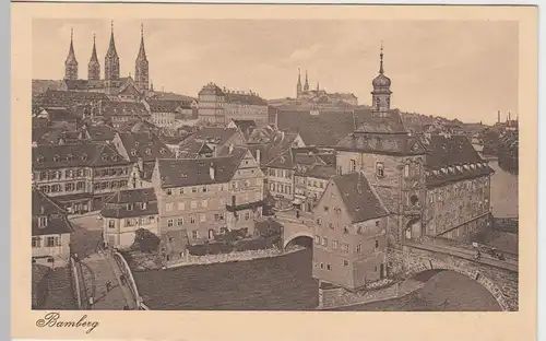 (55800) AK Bamberg, Stadtansicht, Dom, Altes Rathaus, vor 1945