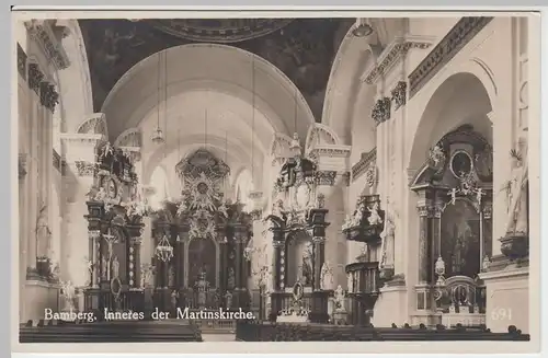 (50867) Foto AK Bamberg, Inneres der Martinskirche, 1930