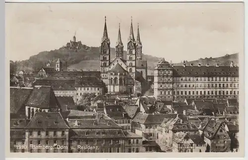 (43742) Foto AK Bamberg, Stadtansicht mit Dom und Residenz 1936