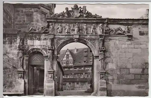 (13759) Foto AK Bamberg, Alte Hofhaltung, Portal, nach 1945