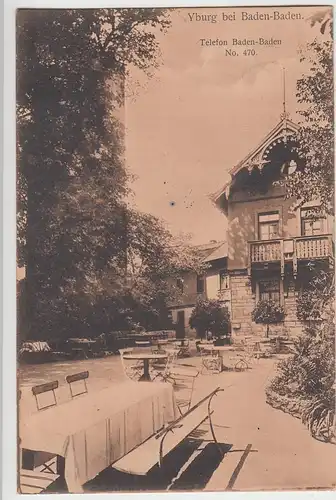 (96010) AK Baden Baden, Yburg, Gastwirtschaft 1912