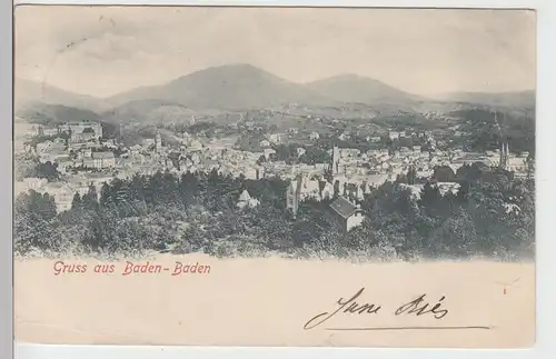 (94808) AK Gruss aus Baden-Baden, Gesamtansicht, 1903