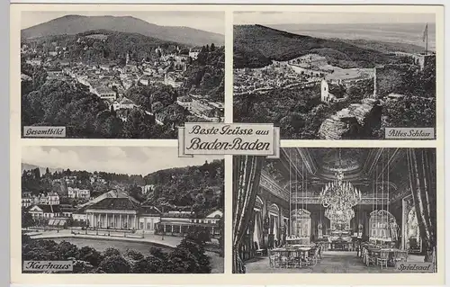 (91469) AK Baden Baden, Spielsaal, Altes Schloss, Kurhaus 1955