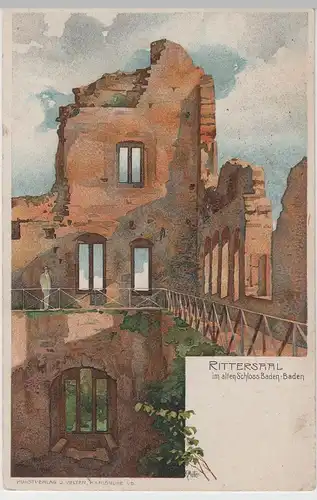 (77201) Künstler AK Baden-Baden, Altes Schloss 1909