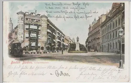 (76568) AK Baden Baden, Leopoldsplatz, 1899