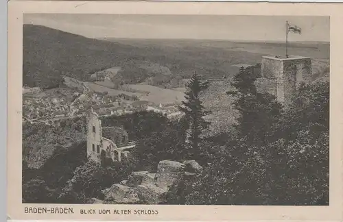 (75883) AK Baden Baden, Blick vom Alten Schloss 1925