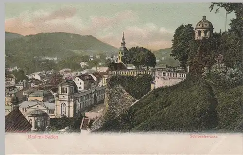 (74042) AK Baden-Baden, Schlossterrasse, bis 1905