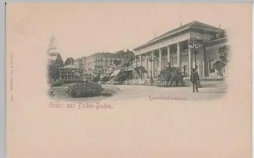 (72540) AK Gruss aus Baden-Baden, Konversationshaus, bis 1905