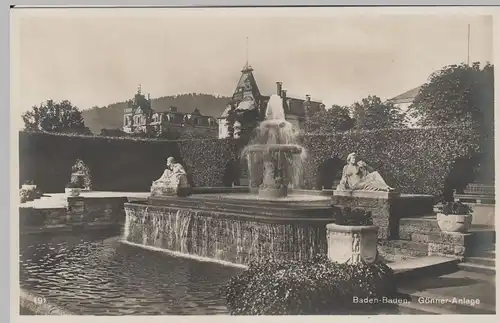 (66507) Foto AK Baden-Baden, Gönner-Anlage, vor 1945