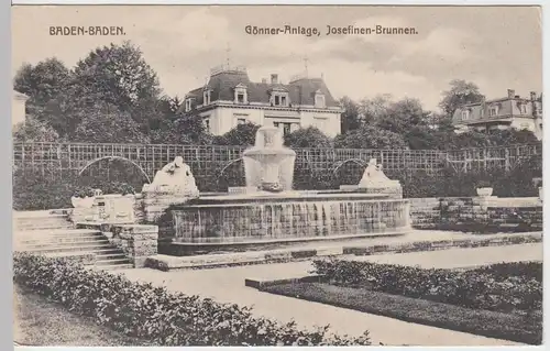 (56413) AK Baden-Baden, Josephinenbrunnen i.d. Gönneranlage 1910er