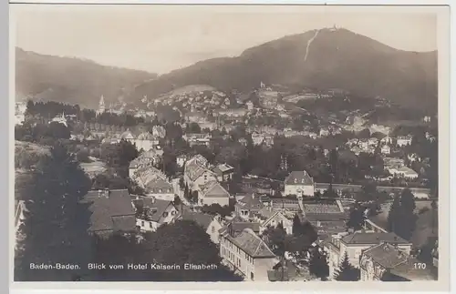 (54705) Foto AK Baden-Baden, Blick vom Hotel Kaiserin Elisabeth, vor 1945