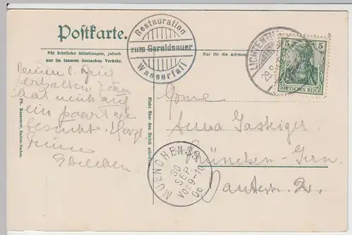 (51728) AK Baden-Baden, Geroldsauer Wasserfall, 1906