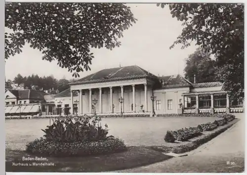 (5083) Foto AK Baden-Baden, Kurhaus, Wandelhalle, vor 1945