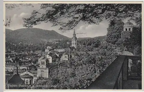 (49897) AK Baden-Baden, Totale v.d. Schloßterrasse, 1932