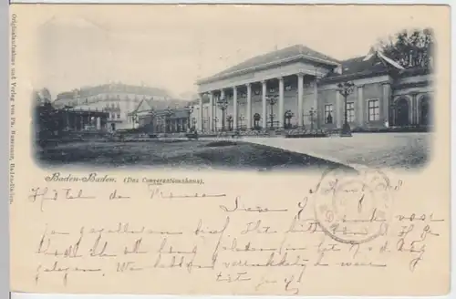 (4832) AK Baden-Baden, Konversationshaus 1908