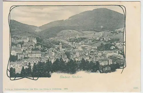 (33668) AK Baden-Baden, Panorama, 1901