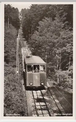 (31189) Foto AK Baden-Baden, Merkur-Bergbahn