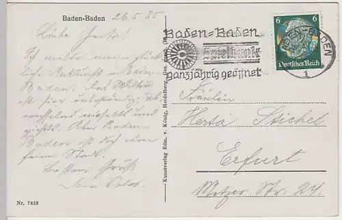 (27973) AK Baden-Baden, Stadtansicht 1935