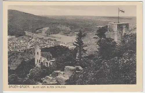 (24710) AK Baden-Baden, Blick vom Alten Schloss, vor 1945