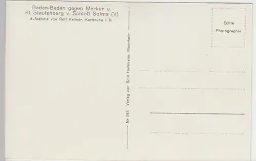 (21087) Foto AK Baden-Baden, Panorama, vor 1945