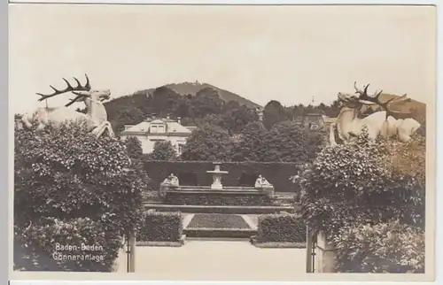 (13538) Foto AK Baden-Baden, Gönneranlagen, vor 1945