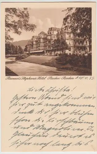 (113710) AK Baden Baden, Brenners Stephanie Hotel 1935