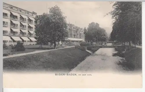 (113187) AK Baden Baden, Partie an der Oos, bis 1905