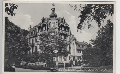 (104586) AK Baden-Baden, Erholungsheim Korbmattfelsenhof, 1937