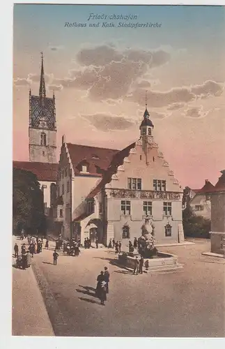 (99045) AK Friedrichshafen, Rathaus u. Kath. Stadtpfarrkirche, vor 1945