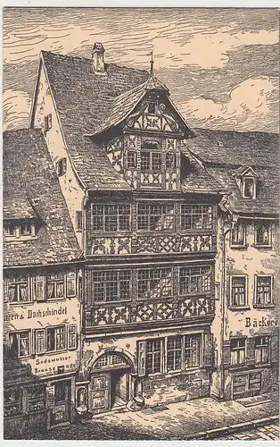 (99029) Künstler AK Schwäbisch Hall, Renaisancehaus, Federzeichnung, vor 1945