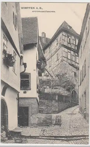 (99002) AK Wimpfen, Apothekergässchen, 1906