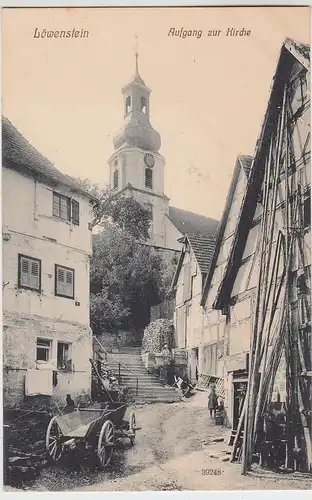 (98964) AK Löwenstein, Aufgang zur Kirche, vor 1945