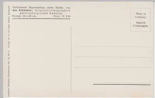 (98101) Künstler AK E. Schlatter: Herrenberg, vor 1945