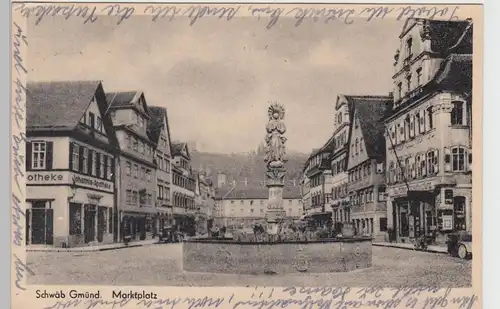 (98049) AK Schwäbisch Gmünd, Marktplatz, 1946