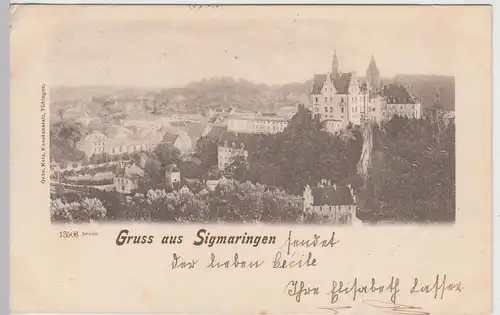 (98016) AK Gruss aus Sigmaringen, 1901