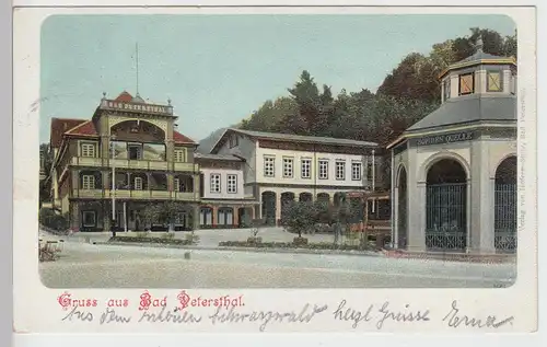 (97916) AK Gruss aus Bad Peterstal, Partie an der Sophienquelle, vor 1905