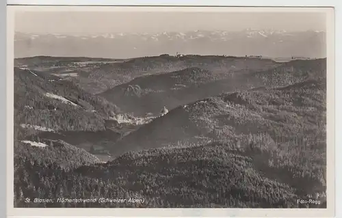 (97686) Foto AK Kloster St. Blasien, Fernsicht, Schweizer Alpen 1933