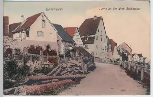 (97436) AK Löwenstein, Bad. Württ., an der alten Stadtmauer, vor 1945