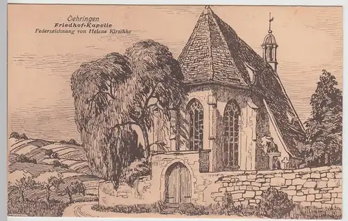 (97392) Künstler AK Öhringen, Friedhof, Kapelle, vor 1945
