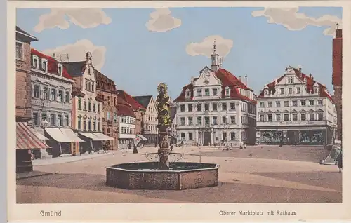 (97377) AK Schwäbisch Gmünd, Oberer Marktplatz, Rathaus, bis 1934