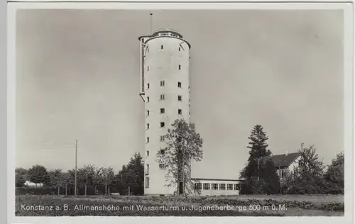 (97362) Foto AK Konstanz, Bodensee, Allmannshöhe, Wasserturm, vor 1945