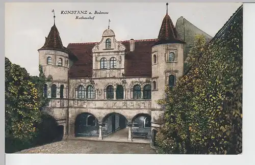 (97360) AK Konstanz, Bodensee, Rathaus, Hof, bis 1926