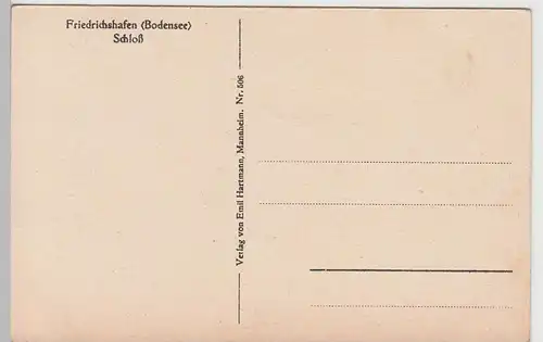 (97350) AK Friedrichshafen, Bodensee, Schloss, vor 1945