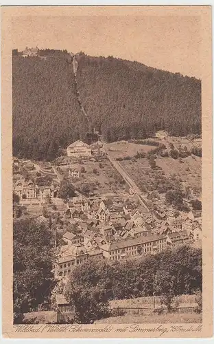 (96015) AK Bad Wildbad, Schwarzwald, Panorama, Sommerberg, vor 1945