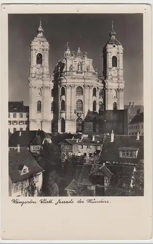 (95863) Foto AK Weingarten, Fassade des Münsters, 1936