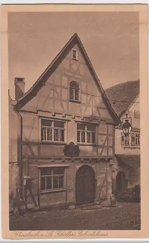 (95831) AK Marbach am Neckar, Schiller's Geburtshaus, vor 1945