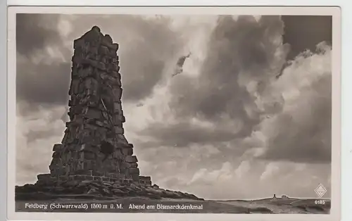 (95725) Foto AK Feldberg i. Schwarzwald, Abend am Bismarckdenkmal 1937