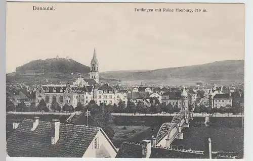 (95637) AK Tuttlingen, Ansicht mit Ruine Honburg, vor 1945