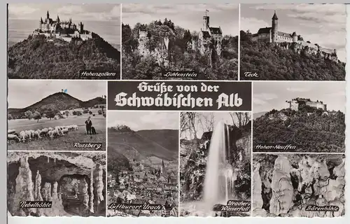 (95597) Foto AK Schwäbische Alb, Mehrbildkarte 1960